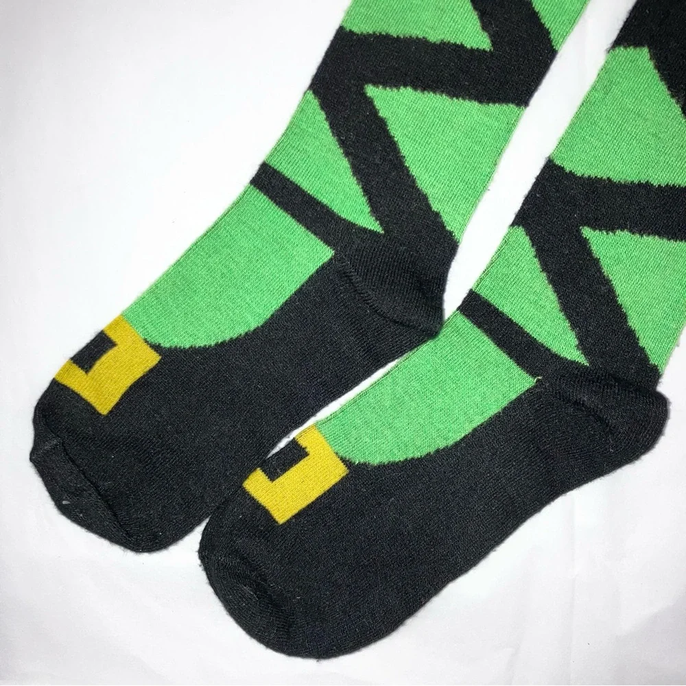 *5 for 25!* Wicked Witch Elphaba Green Black Knee High Socks OS NWOT